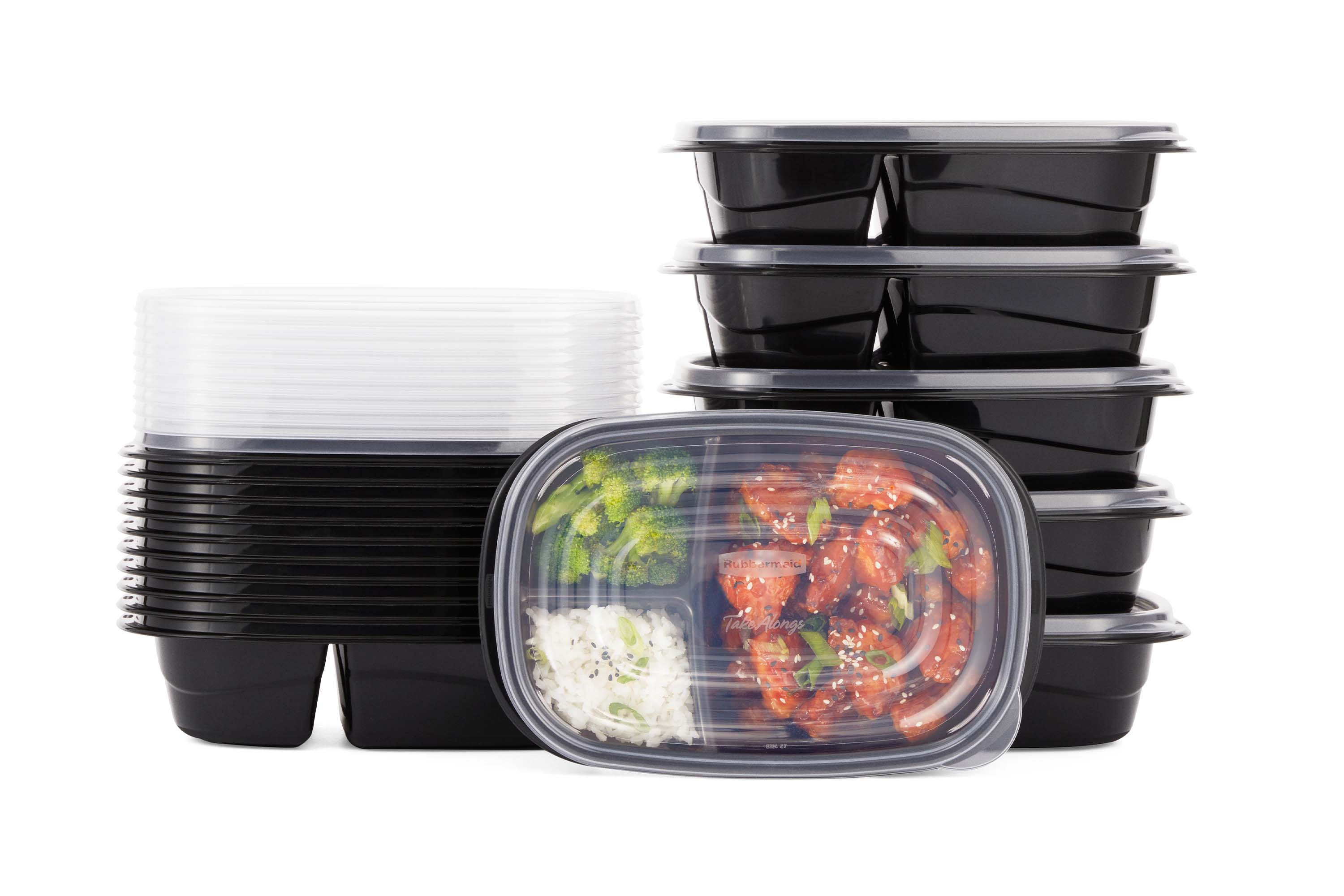 Fit Meal Prep Food Storage Containers with Lids, Round Plastic Deli Cups,  US Made, 32 oz, Quart Size, Leak Proof, Airtight, Microwave & Dishwasher