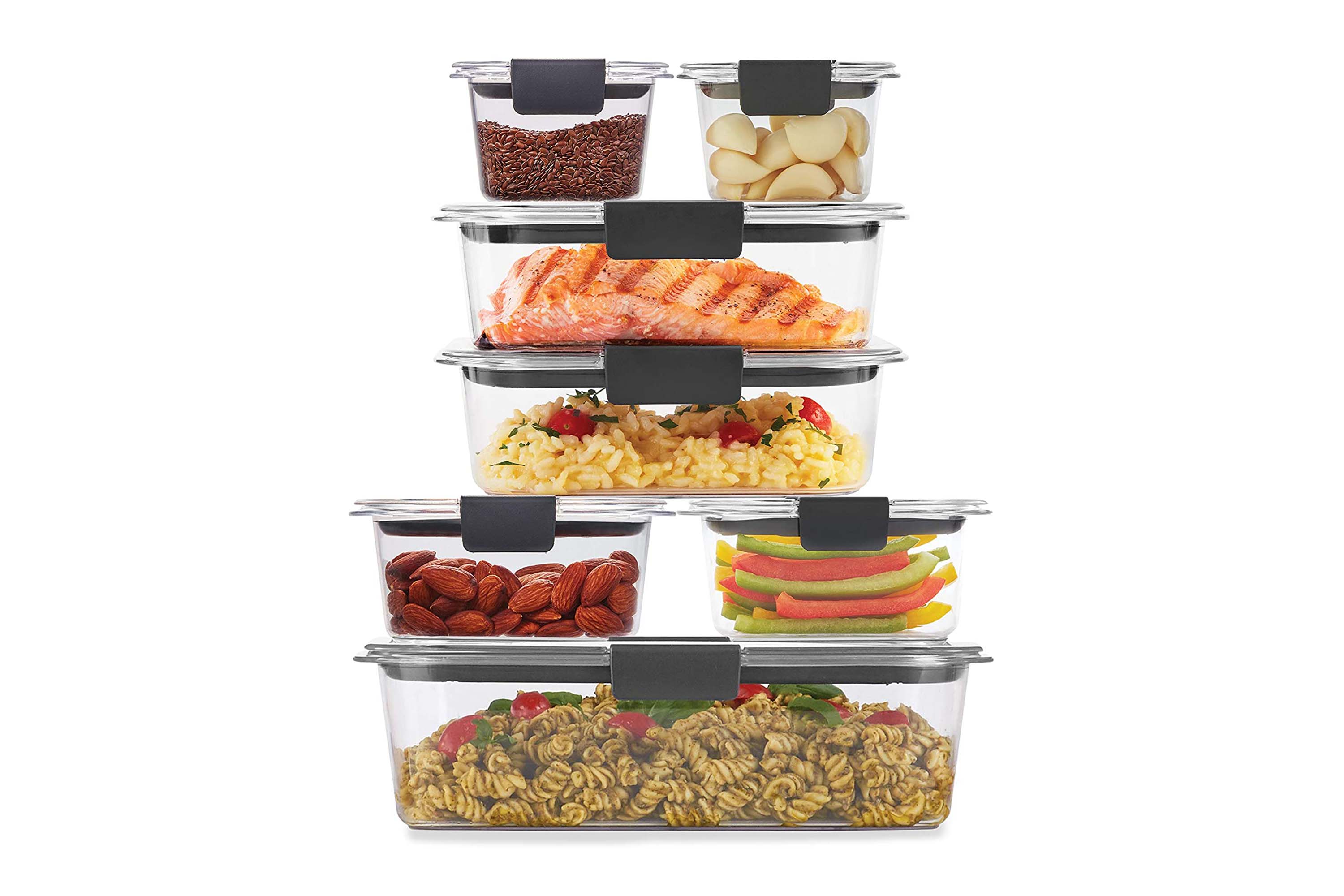 Utensilux Rubbermaid Storage Containers, Easy Find Lids, Teal, 3, 5, 7 cup  set, Flex & Seal, Leak Proof Lids, Food Storage Set, Clear Meal Prep Flex