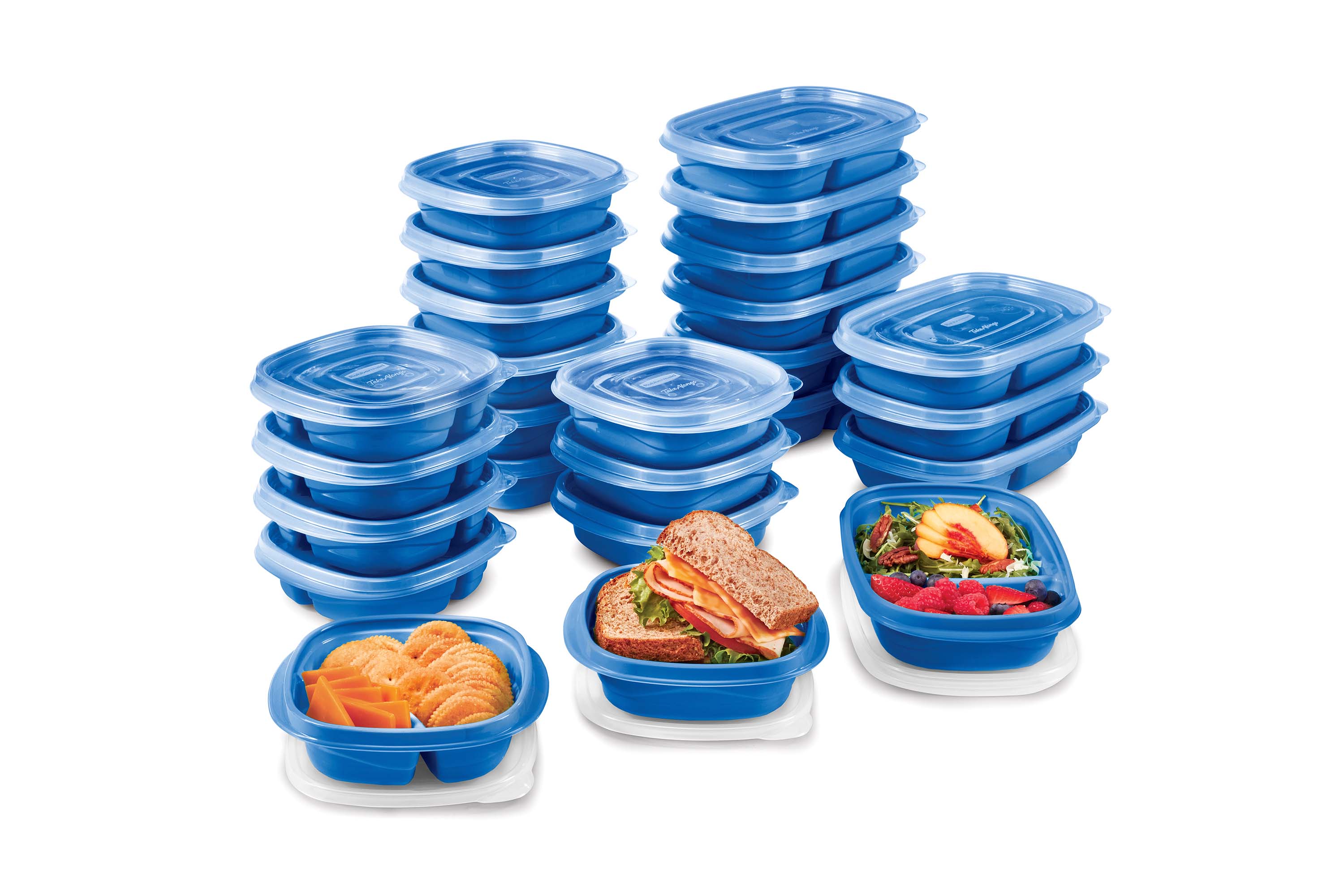 Rubbermaid Brilliance BPA Free Food Storage Containers with Lids, Airtight,  for Lunch, Meal Prep, and Leftovers,Clear, Grey Set of 7